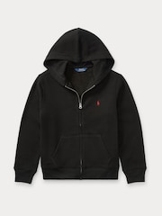 Polo Ralph Lauren Black Zip Through Logo Hoodie - Image 4 of 6