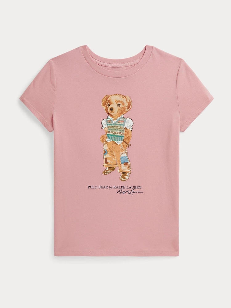 Polo Ralph Lauren Pink Bear Graphic T-Shirt - Image 1 of 2