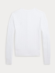 Polo Ralph Lauren White Cable Knit Button Through Cardigan - Image 5 of 5