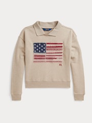 Polo Ralph Lauren Iconic Graphic Flag Collared Sweatshirt - Imagen 1 de 2