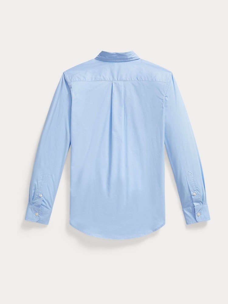 Polo Ralph Lauren Blue Poplin Classic Pony Logo Shirt - Image 3 of 3