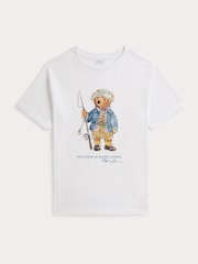 Polo Ralph Lauren White Fishing Polo Bear Graphic T-Shirt - Image 1 of 2