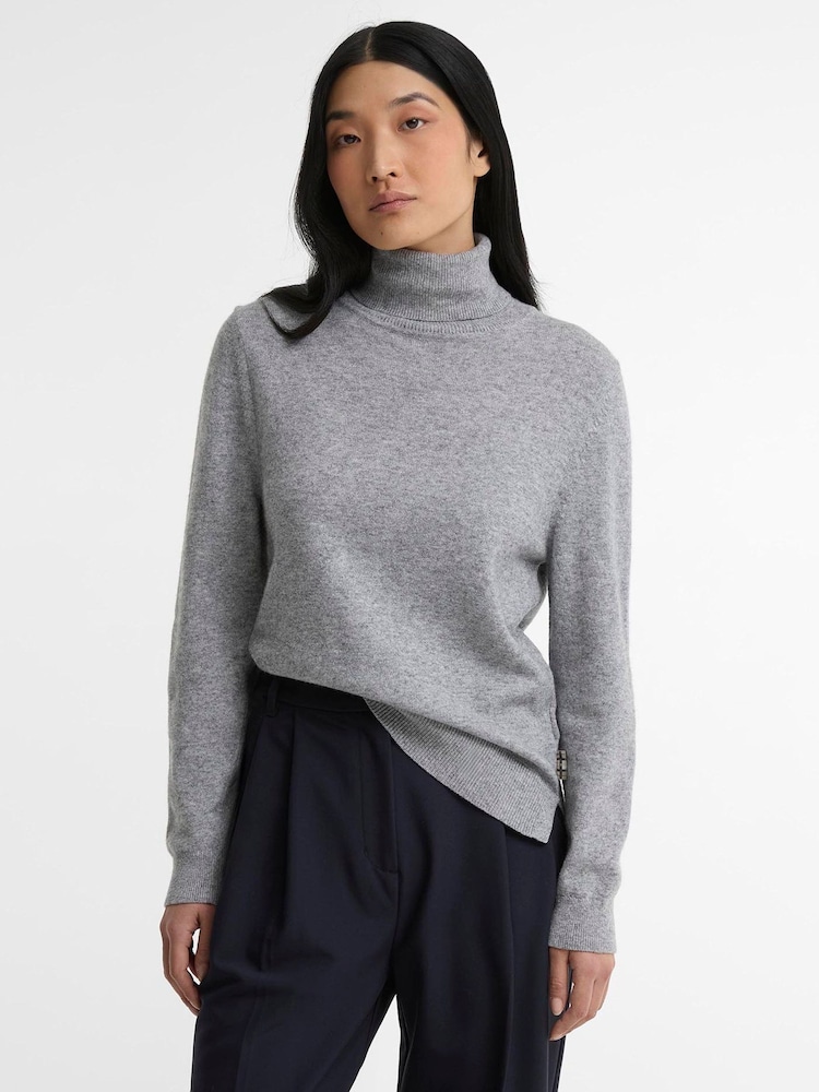Barbour® Grey Pendle Roll Collar Knitted Jumper - Image 1 of 6