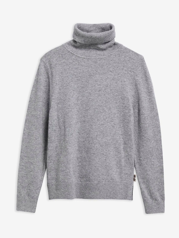 Barbour® Grey Pendle Roll Collar Knitted Jumper - Image 6 of 6