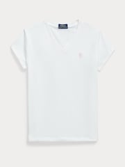 Polo Ralph Lauren White V-Neck Jersey T-Shirt - Image 1 of 2