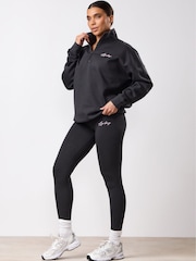 Gym King Grey Script Mindset 1/4 Zip Funnel Jumper - Image 1 of 2