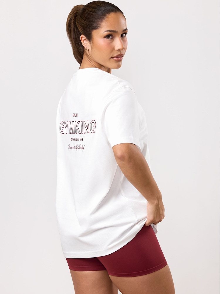 Gym King White Dynamic Boyfriend T-Shirt - Image 2 of 4 Gym King White Dynamic Boyfriend T-Shirt - Image 2 of 4