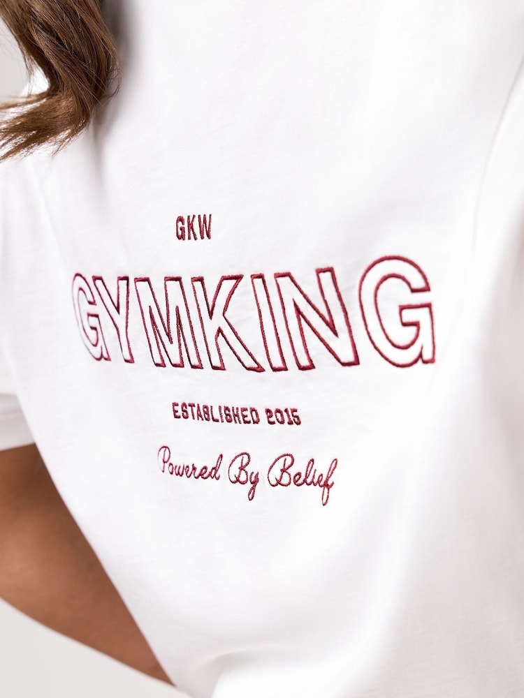 Gym King White Dynamic Boyfriend T-Shirt - Image 4 of 4 Gym King White Dynamic Boyfriend T-Shirt - Image 4 of 4