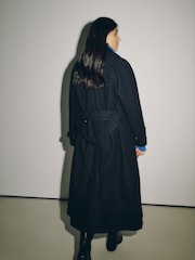 Navy Belted Unlined Coat - Image 4 of 6