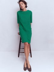 Boden Green Neckband Ottoman Shift Dress - Image 4 of 5