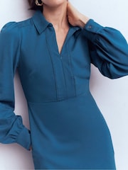Boden Blue Pip Zip-Up Ponte Midi Dress - Image 3 of 4