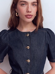 Boden Button Detail Denim Dress - 5의 이미지 2