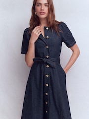 Boden Button Detail Denim Dress - 5의 이미지 3