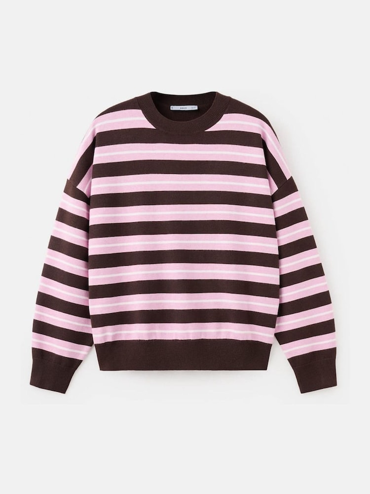 Mango Brown Stripe Long Sleeve Jumper - Image 1 of 2