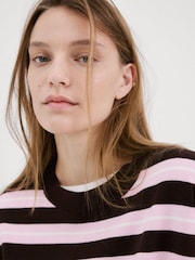 Mango Pink/Brown Striped Jumper - Image 4 of 6