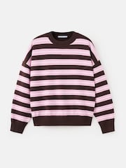 Mango Pink/Brown Striped Jumper - Image 5 of 6