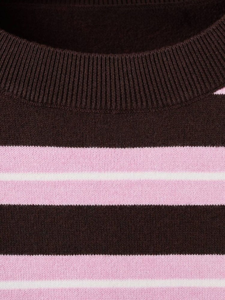 Mango Pink/Brown Striped Jumper - Image 6 of 6