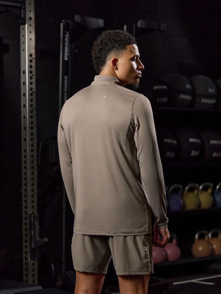 Gym King Grey Energise Quarter Zip Funnel Jumper - Image 2 of 4