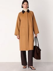 Whistles Nude Gabriella Waxed Overcoat - Image 1 of 5