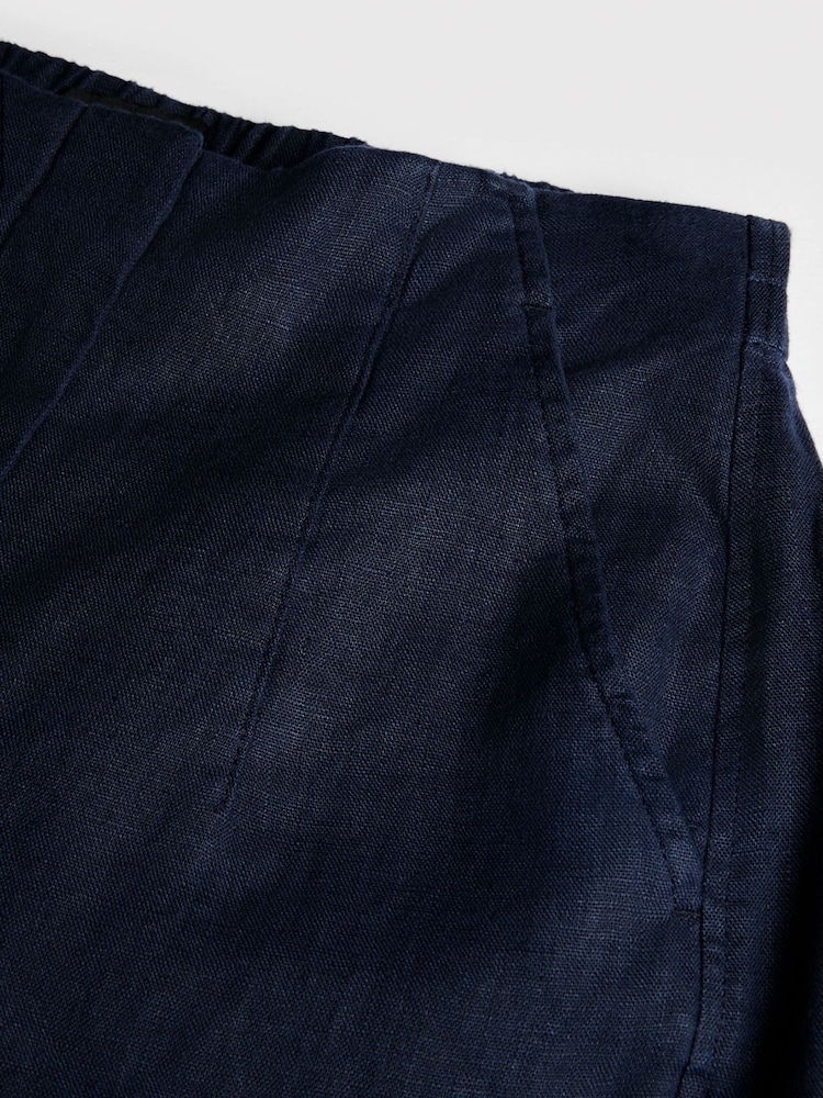 Whistles Blue Petite Linen Barrel Leg Trousers - Image 6 of 6 Whistles Blue Petite Linen Barrel Leg Trousers - Image 6 of 6
