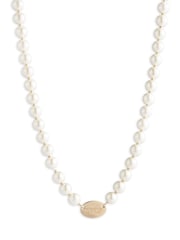 Lauren Ralph Lauren Gold Tone Pearl & Logo Collar Necklace - Image 1 of 2