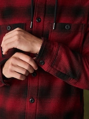 Red Borg Lined Hooded Check Shacket - Image 5 of 5