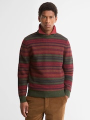 Barbour® Green Highsted Fairisle Crew Neck Sweater - Image 1 of 5
