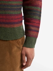 Barbour® Green Highsted Fairisle Crew Neck Sweater - Image 3 of 5