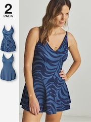 JD Williams Blue Jd Williams Value Swimdresses 2 Pack - Image 1 of 4