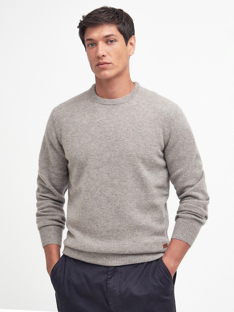 Barbour® Natural Essential Patch Crew Neck Sweater - Image 1 of 6 Barbour® Natural Essential Patch Crew Neck Sweater - Image 1 of 6