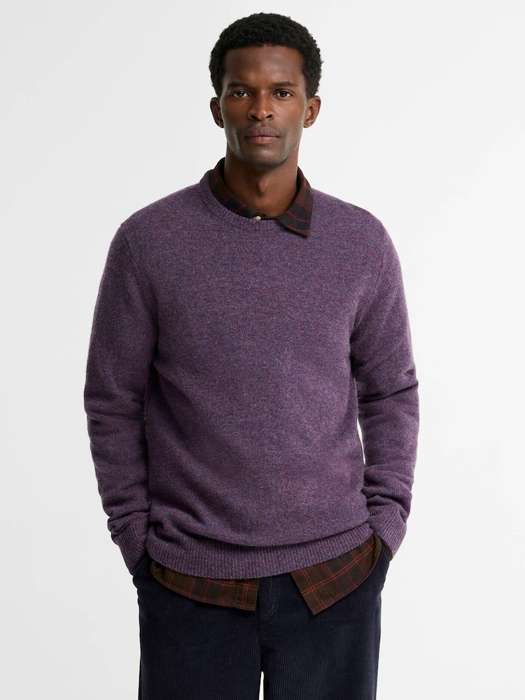 Barbour® Purple Essential Patch Crew Neck Sweater - Image 1 of 6