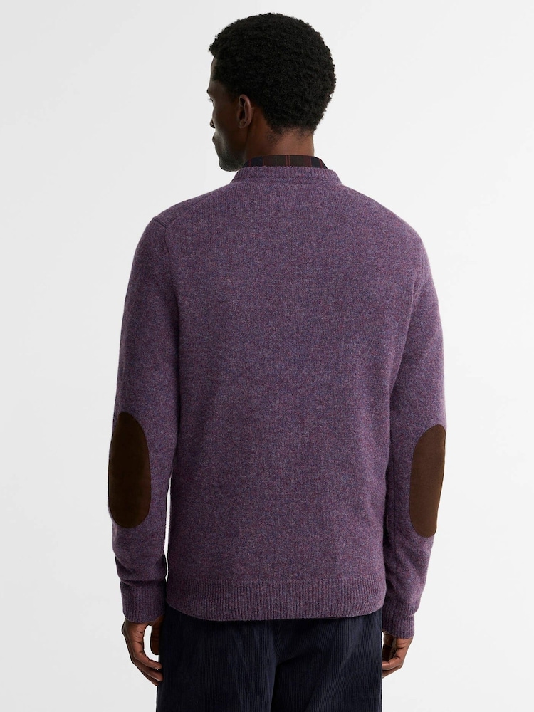 Barbour® Purple Essential Patch Crew Neck Sweater - Image 2 of 6
