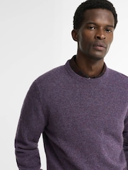 Barbour® Purple Essential Patch Crew Neck Sweater - Image 3 of 6