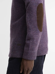 Barbour® Purple Essential Patch Crew Neck Sweater - Image 4 of 6