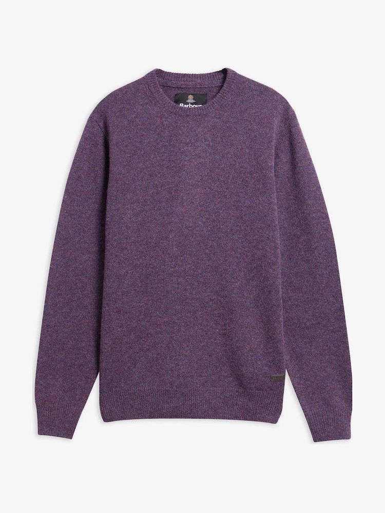 Barbour® Purple Essential Patch Crew Neck Sweater - Image 6 of 6