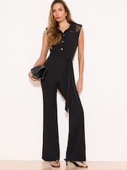 Lipsy Black Mesh Jumpsuit - Image 1 of 4