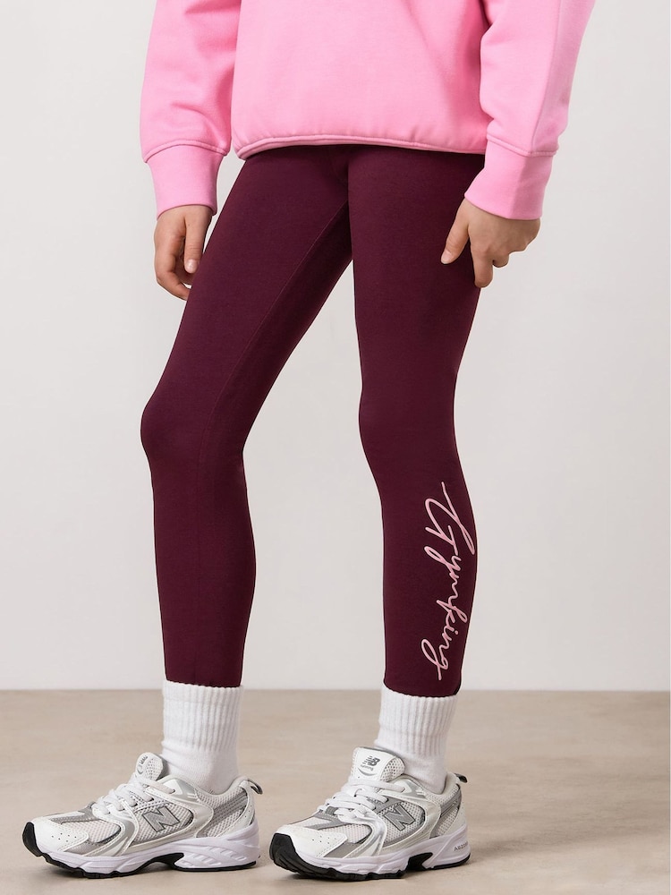 Gym King Purple Script Jersey Leggings - Image 1 of 4