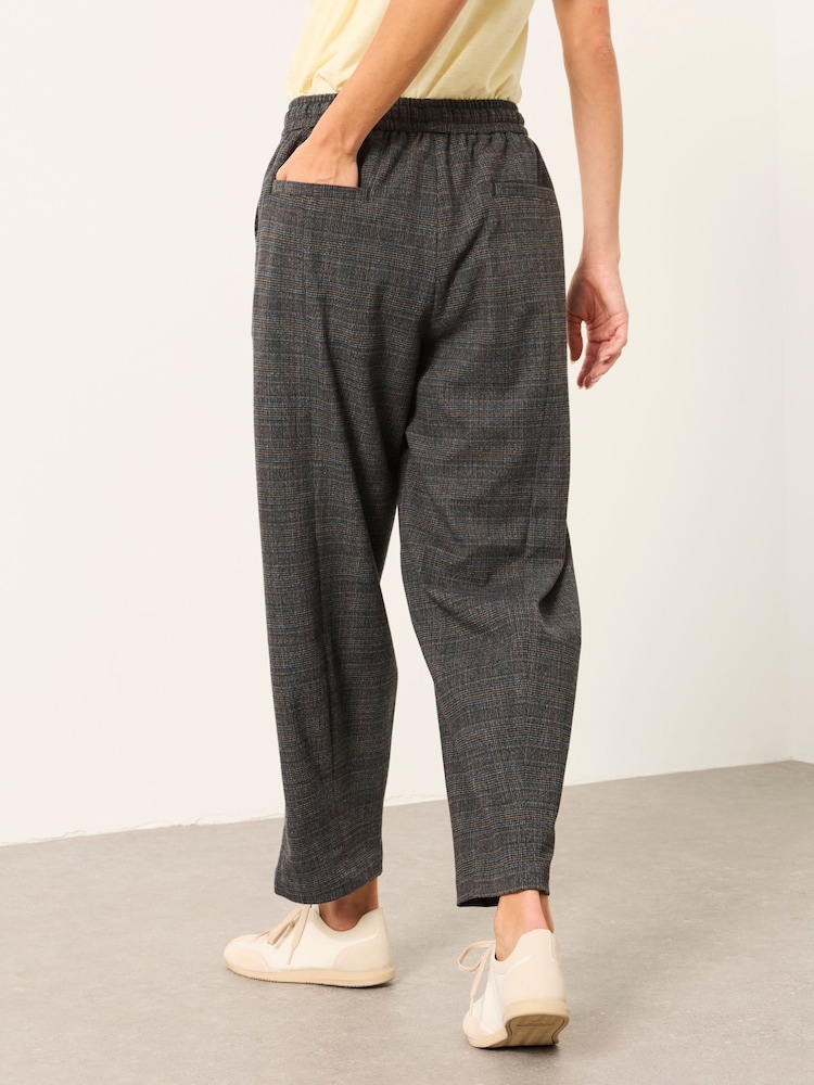 FatFace Alev Grey Petite Tapered Check Trousers - Image 2 of 6 FatFace Alev Grey Petite Tapered Check Trousers - Image 2 of 6