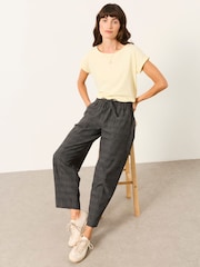 FatFace Alev Grey Petite Tapered Check Trousers - Image 5 of 6