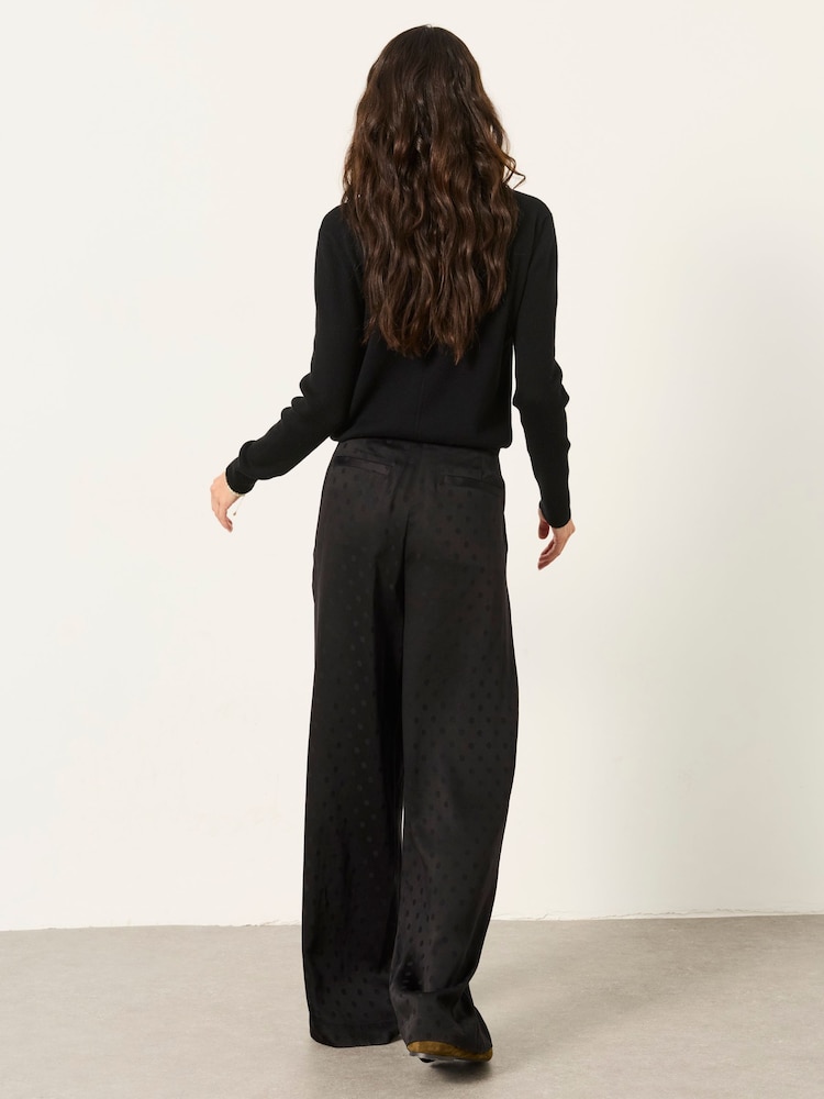 FatFace Maddie Black Petite Polka Dot Trousers - Image 2 of 6 FatFace Maddie Black Petite Polka Dot Trousers - Image 2 of 6