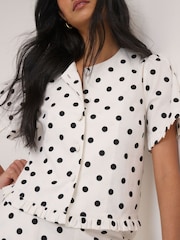 Nobodys Child Cream Ronne Frill Button Through Top - Image 5 of 5