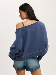 Cotton On סווטשירט עם מחשוף כתפיים - תמונה 2 מתוך 4