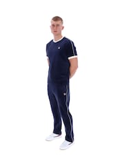 Fila Blue Basilio Velour With Piping Knitted T-Shirt - Image 2 of 6