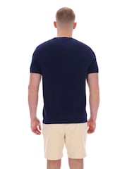 Fila Blue Gerardomesh Stripe Knitted T-Shirt - Image 3 of 6