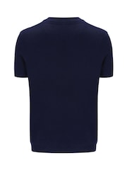 Fila Blue Gerardomesh Stripe Knitted T-Shirt - Image 6 of 6