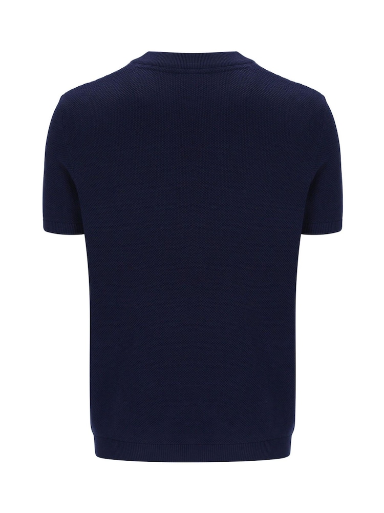 Fila Blue Gerardomesh Stripe Knitted T-Shirt - Image 6 of 6