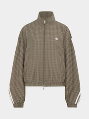 adidas Originals Olive Green Checks Twill Balloon Tracktop Jacket - Image 5 of 5
