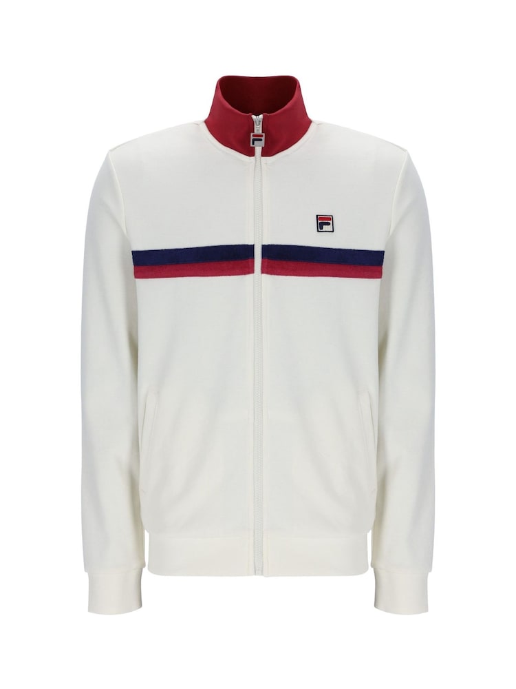 Fila Cream Enrico Track Jacket With Terry Stripes - Image 1 of 2