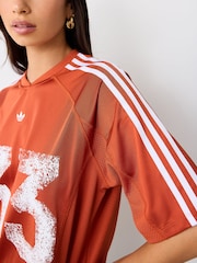 Oranžs - adidas Originals lielizmēra vintage džersejas krekls - Attēls 4 no 4