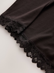 Chocolate Brown Base Layer Lace Trim Long Sleeve Thermal - Image 6 of 7